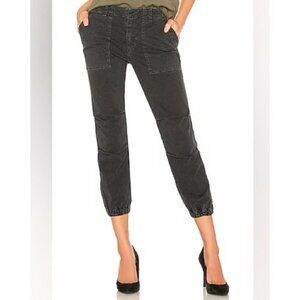 Nili Lotan Woman's Sz 6 Cropped Military Pants Joggers in Washed Black USA